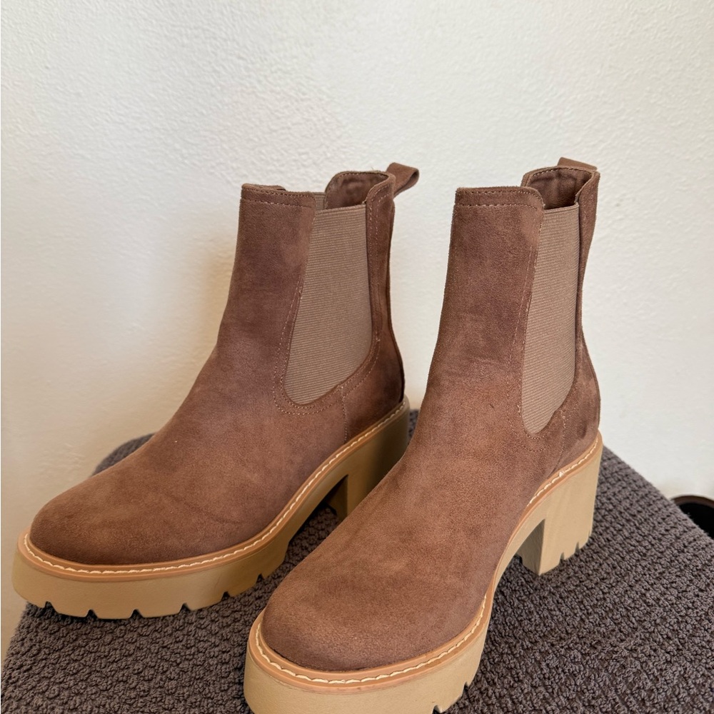 Dolce Vita Tan Suede Ankle Booties